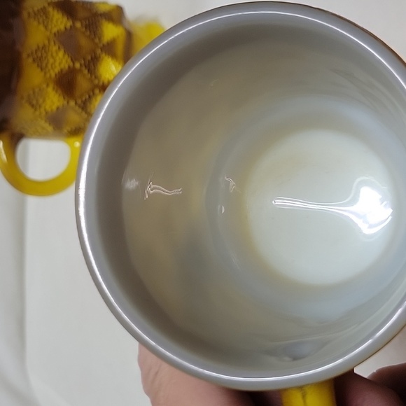 Vintage Anchor Hocking Fire King Kimberly Brown and Gold Mugs, set of 2 - Picture 3 of 7